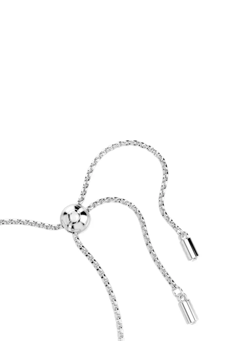 Imber Tennis Bracelet, Mixed Round Cuts, Blue, Rhodium Plated