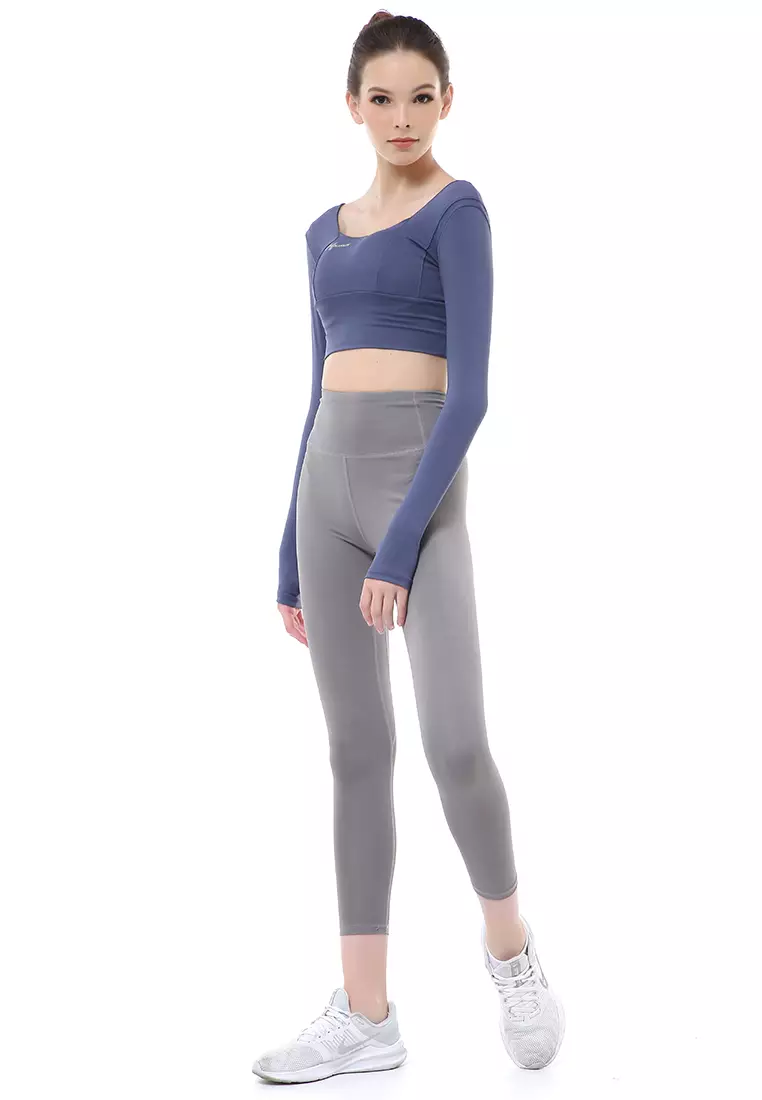 Mikayla One Set Pakaian Olahraga Wanita Atasan & Celana Panjang Kombinasi Warna Material Polyester ORIGINAL - Navy Gray