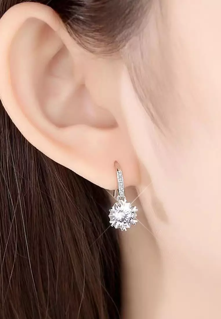 Anting Anting Wanita Berlian Snowflake Style Original Fashion Antingan
