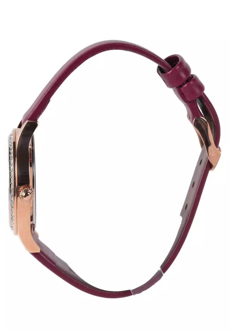 Bonia Sapphire - Jam Tangan Wanita - Rosegold - Purple Leather Strap - BNB10677-2562S
