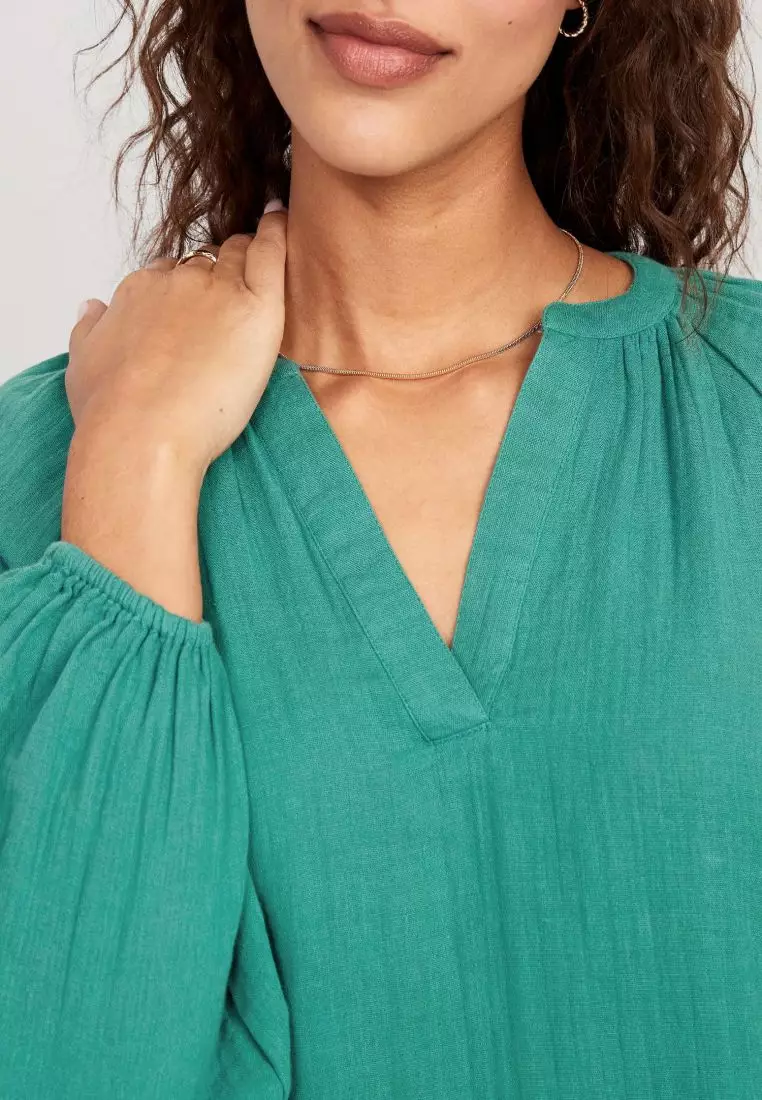 Split-Neck Blouse For Women