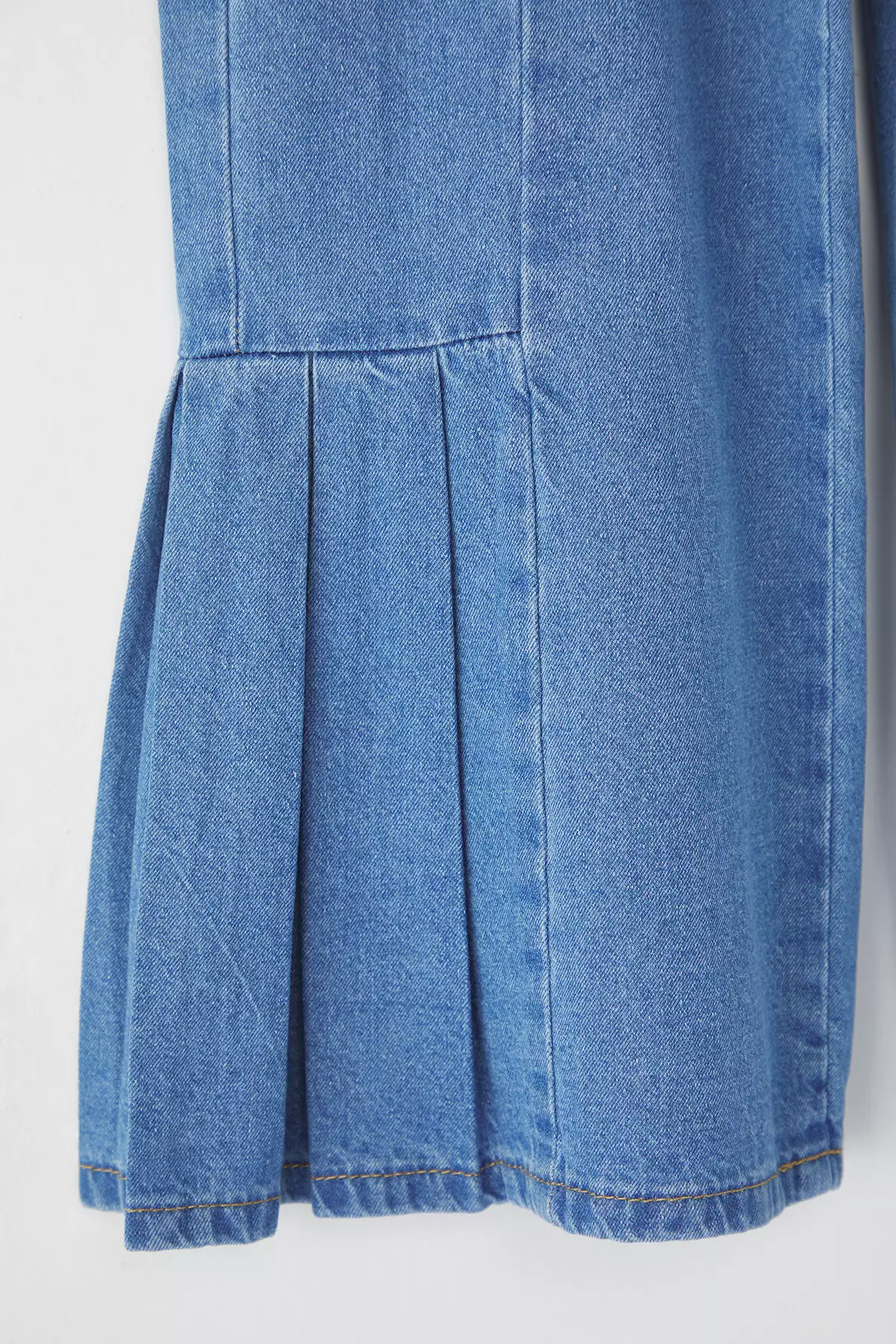 Light Blue Girls' 100% Cotton Ruffle Spanish Leg Elastic Denim Pants Tkdss25Pl00010