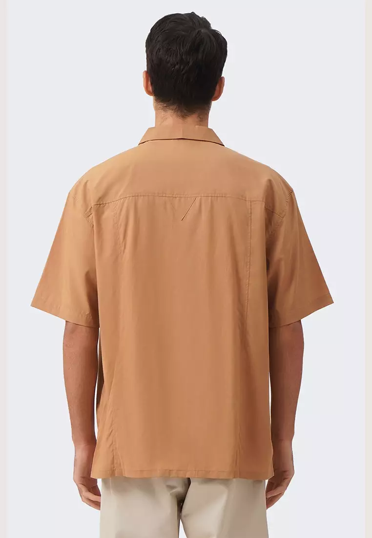 Men's Notch Collar Shirt with Triangle Pocket