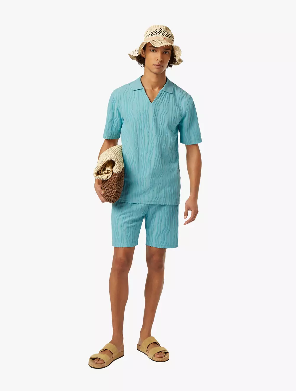 Jacquard Cotton Terry Relaxedfit Polo - SDA180100410