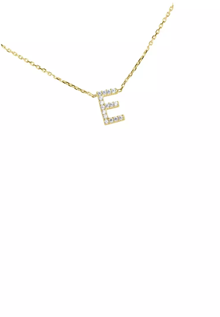 Letter Necklace 14k Gold - E