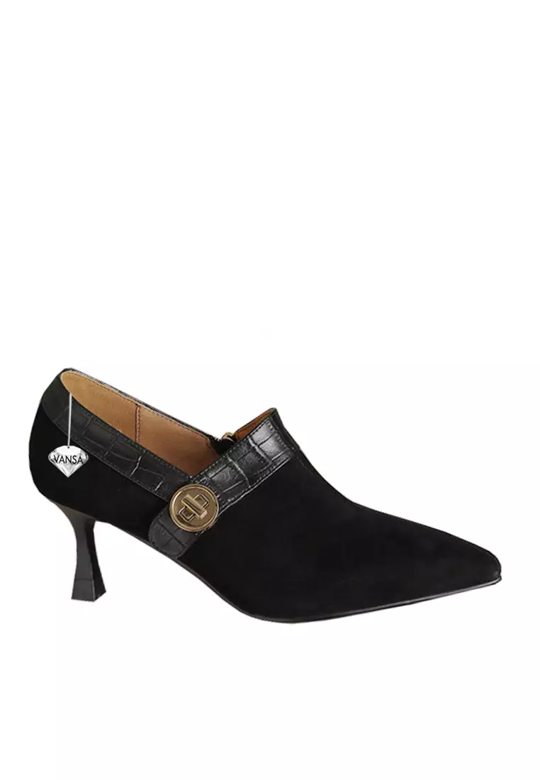 Discount on Twenty Eight Shoes  shoes - SKU: VANSA KidSuede And Cow Leather Pointed Toe High Heels VSW-H-26773