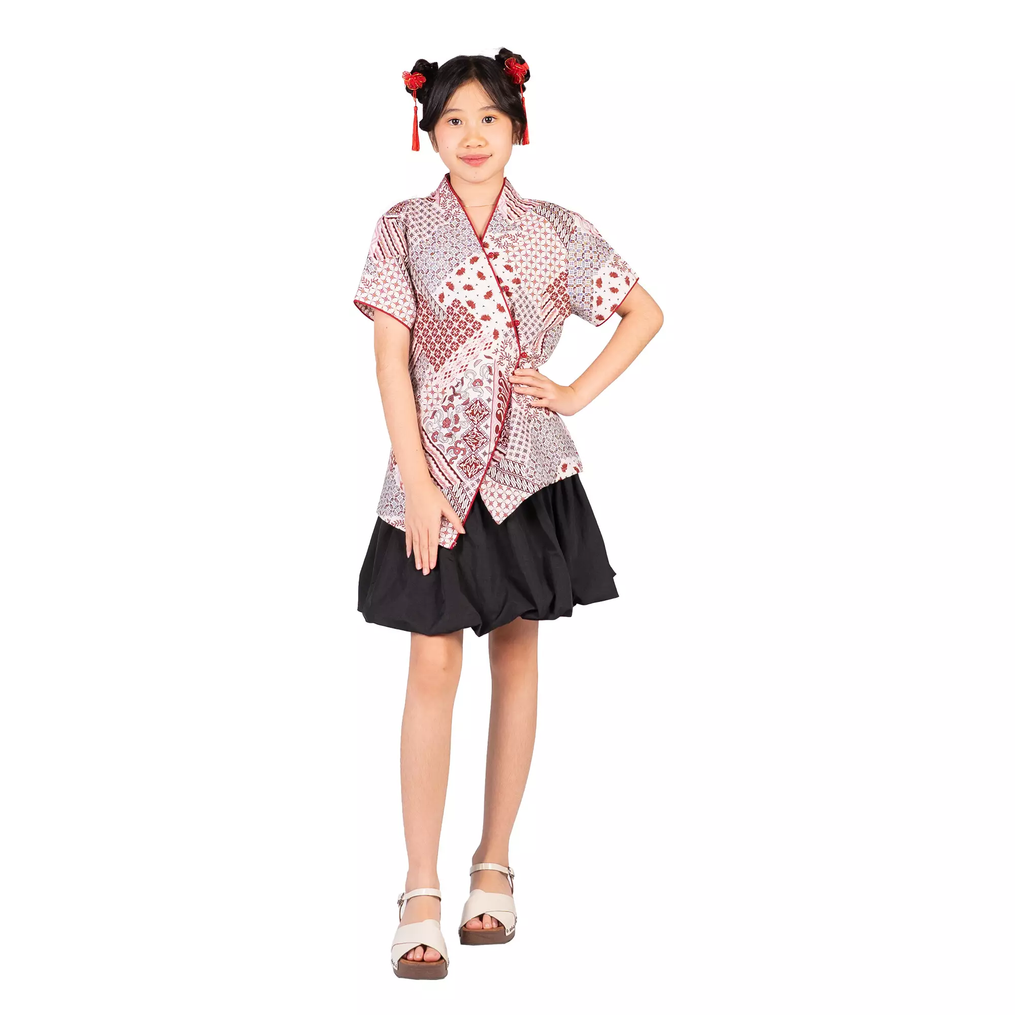 Blouse Batik Anak Perempuan - Bhatara Batik Vania - Atasan Batik Modern Lengan Pendek