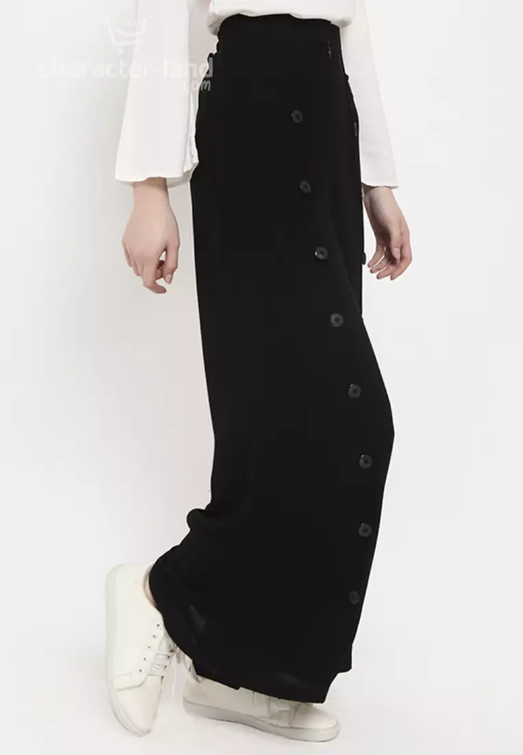 Doraemon Bottons Pants Black