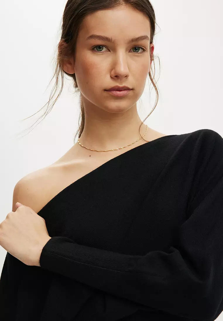 Everfine Batwing Sleeves Knit Top