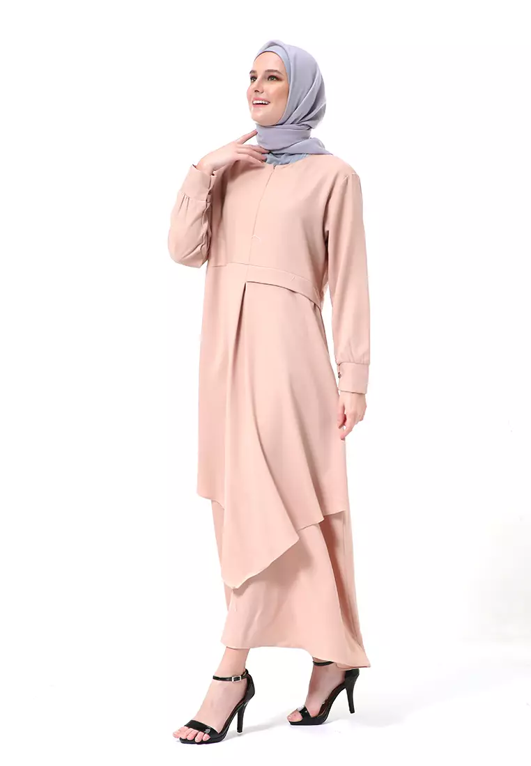 Khalista Gamis Dress Muslimah Lengan Panjang Regular Fit Premium High Quality - Dusty