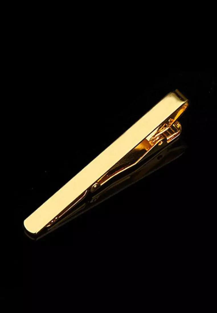 houseofcuff jepit dasi pin tie penjepit dasi polos warna gold emas