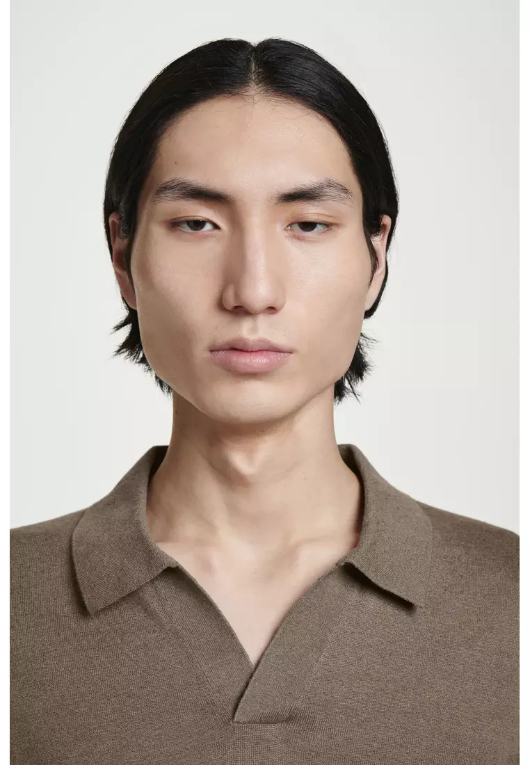 KNITTED LINEN POLO SHIRT