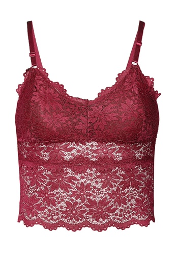 SMROCCO Women Lace Tube Top Camisole TB9080 (Maroon) D2D42US2355597GS_1