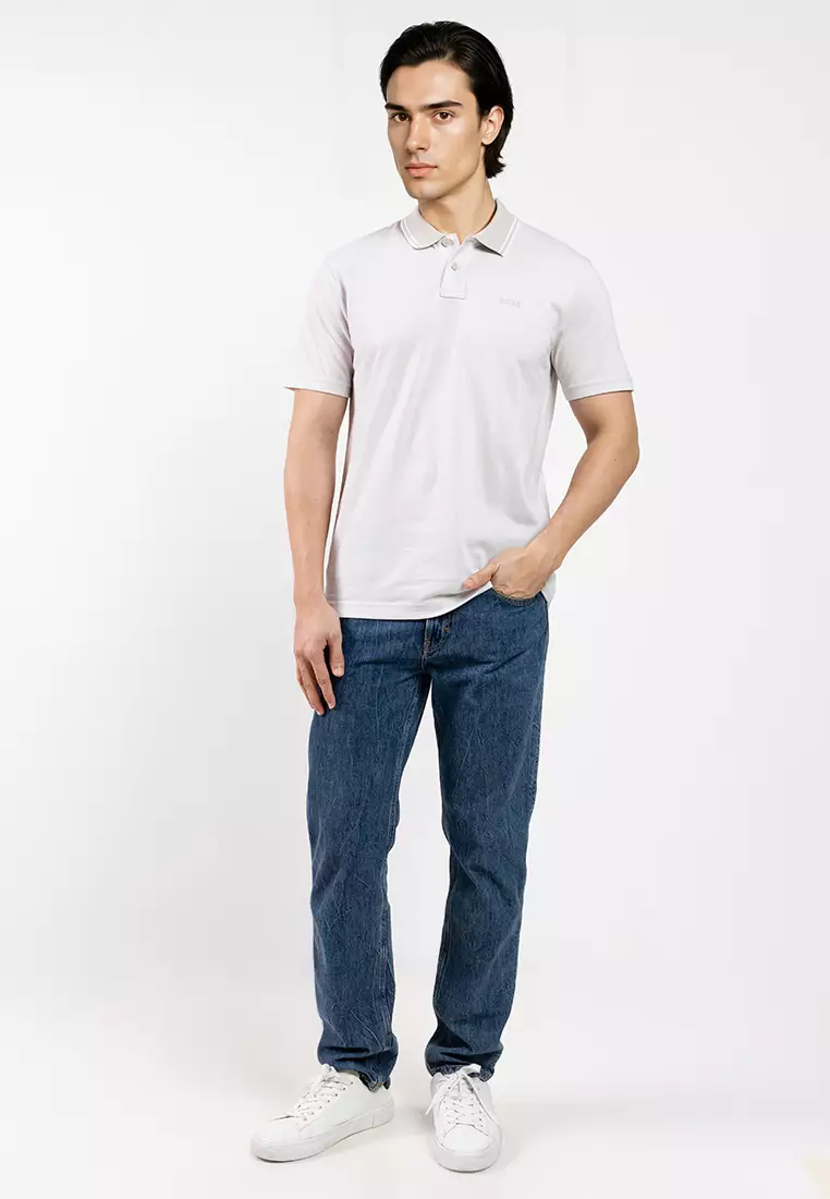 Oxford-Pique Polo Shirt  - BOSS Orange