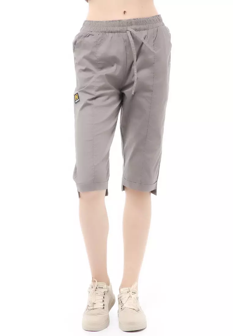 Madoc Short Pants Celana Pendek Kasual Wanita 3/4 Street Material Cotton ORGINAL - Gray