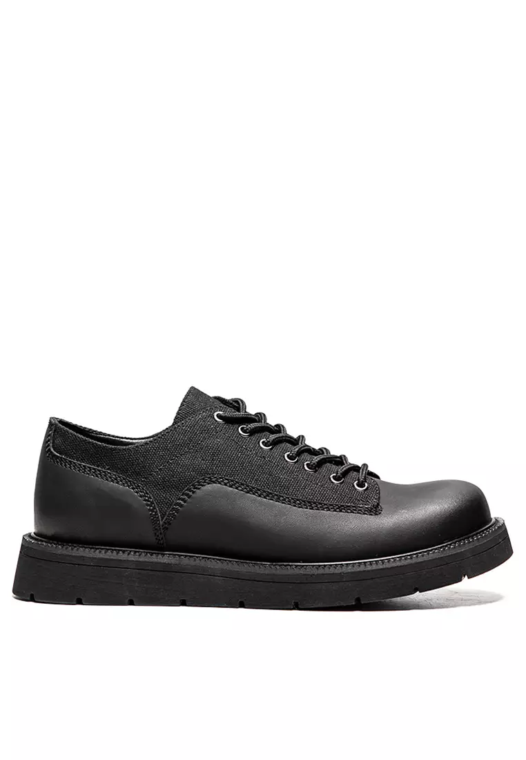 Knitted Stitched Leather Derby Shoes YBG2927