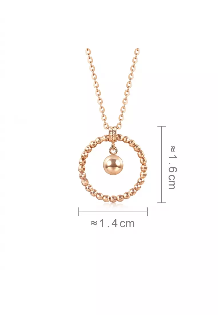 Delicate Gold 18K Rose Gold Bead in Hoop Necklace for Women 92689N