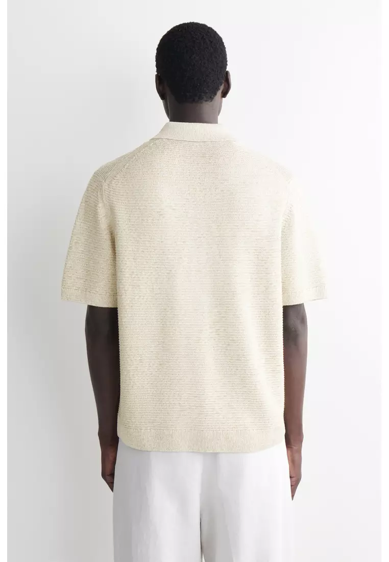 OPEN-KNIT POLO SHIRT