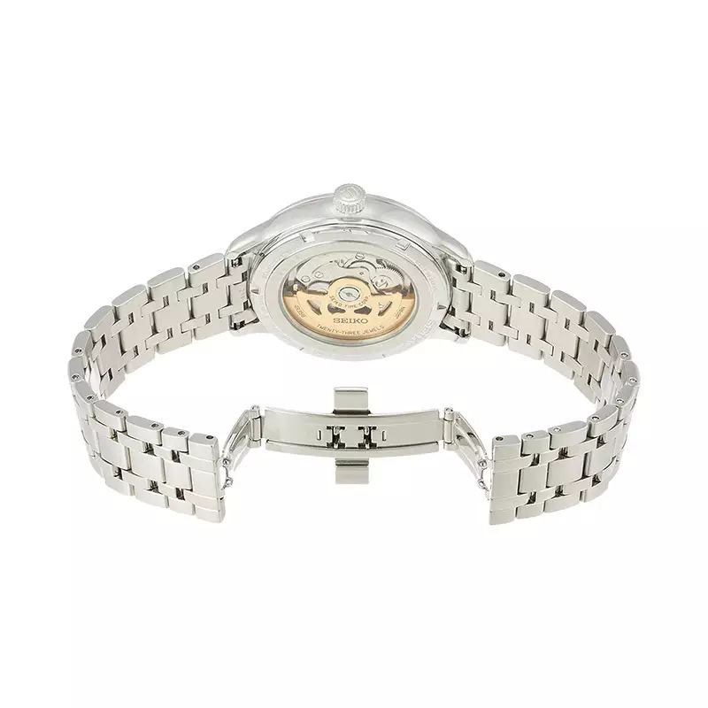 Jam Tangan Pria Seiko Presage SRPD39J1 Zen Garden Automatic White Dial Stainless Steel Strap
