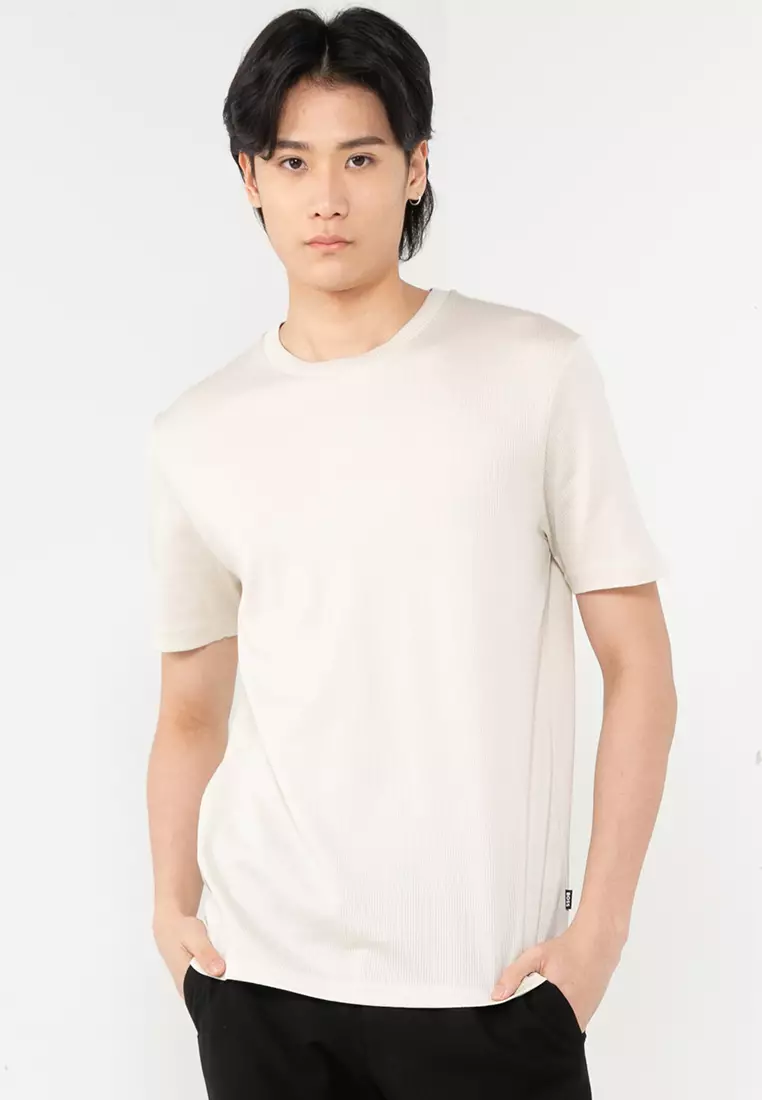 BOSS Structured Mercerised Cotton Regular Fit T-Shirt BOSS