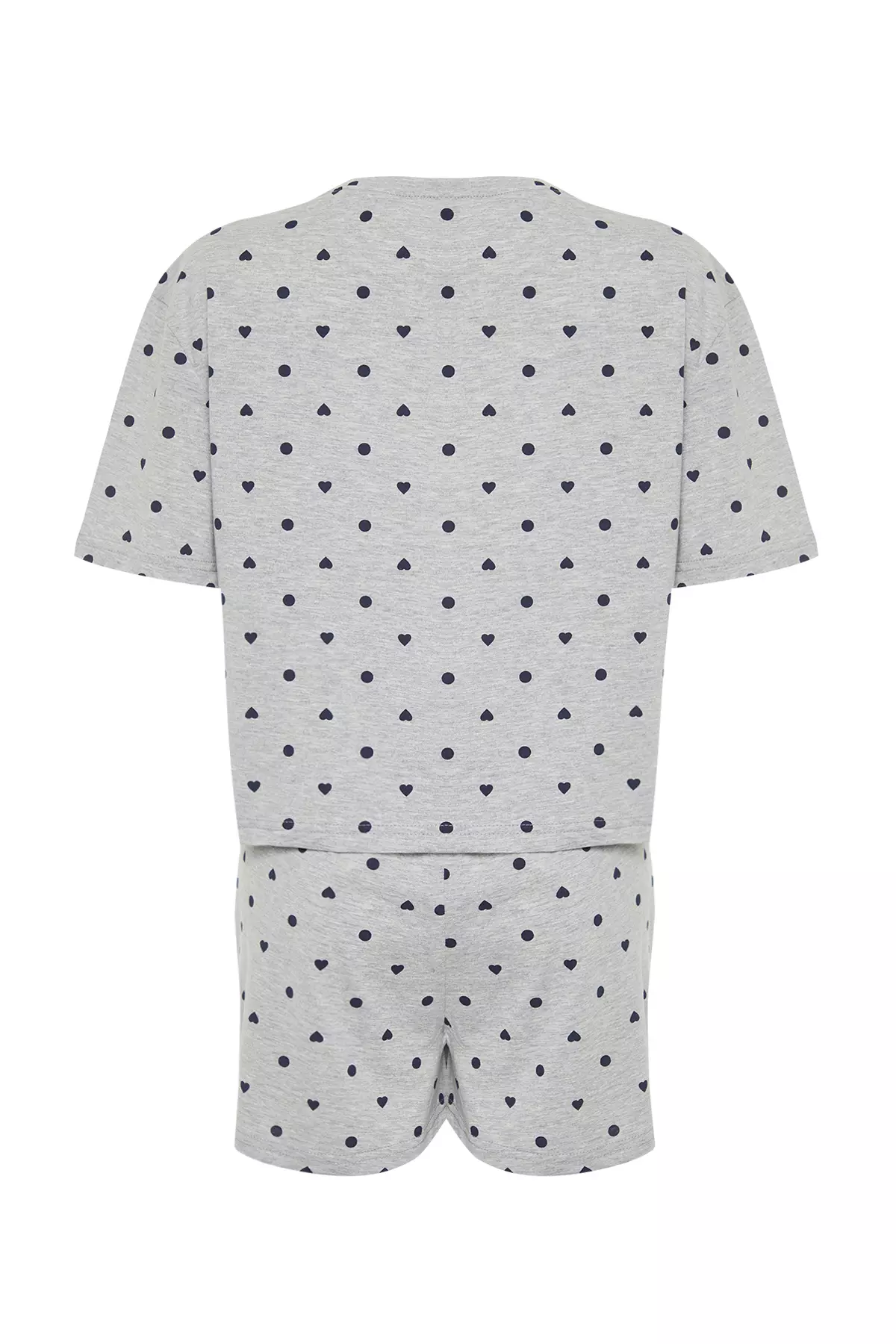 Hearts with Polka Dots Print Pyjamas Set