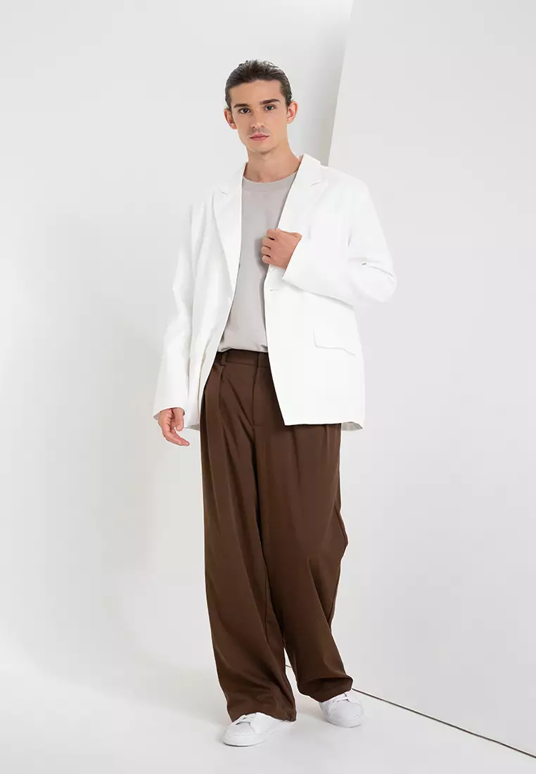 White single on sale button blazer