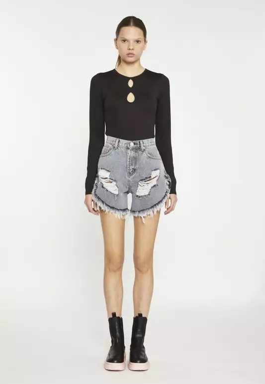 Distressed Denim Shorts