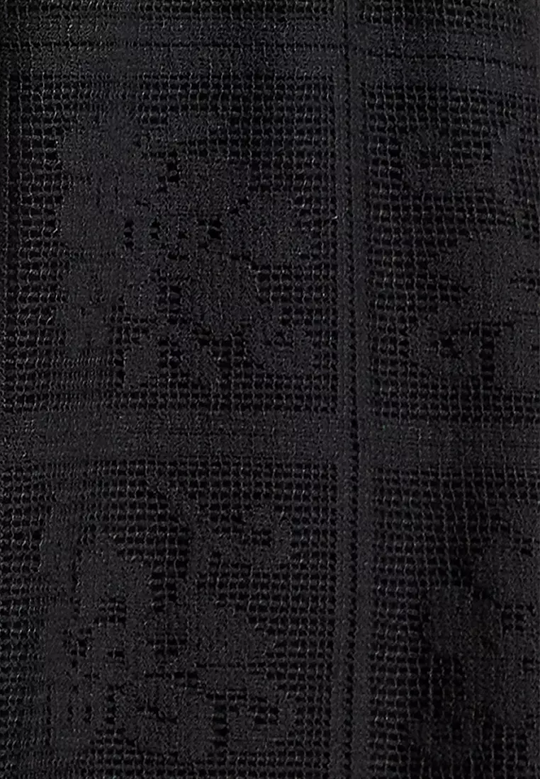 Patchwork Lace Top And Shorts Set