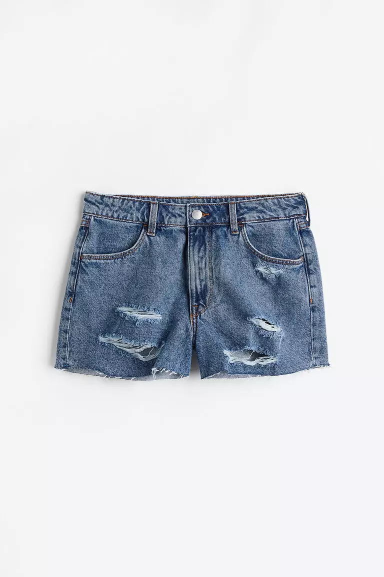Cotton denim shorts