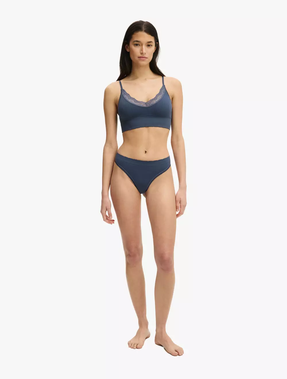 COTTON ON BODY - UNDERWEAR & PAKAIAN TIDUR - SEAMLESS LONGLINE LACE TRIM BRALETTE
