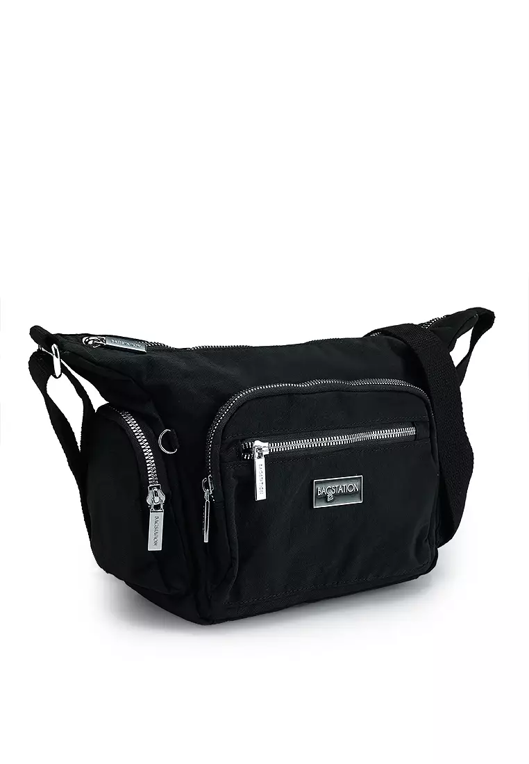 Metallic Series Crinkle Nylon Crossbody Bag