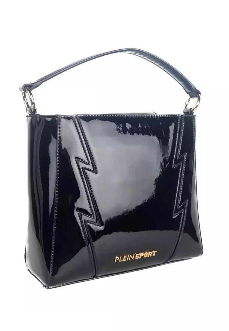 Plein Sport Plein Sport Patent Leather Crossbody Bag with Adjustable