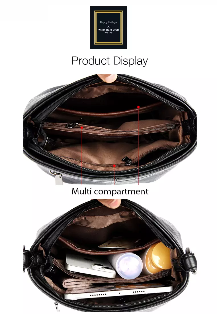 Textured Faux Leather Cross-Body Bucket Bag JW HD-3938