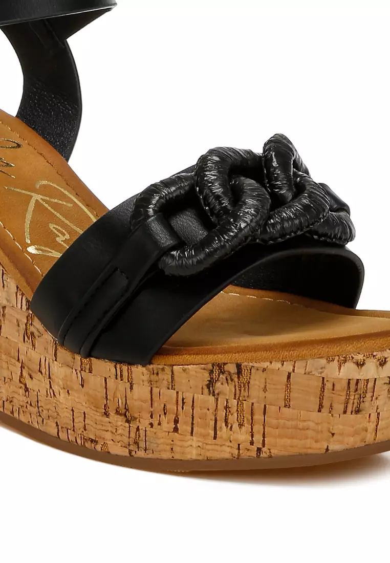 Wedges Gesper Pin Rantai Bantalan Warna Hitam