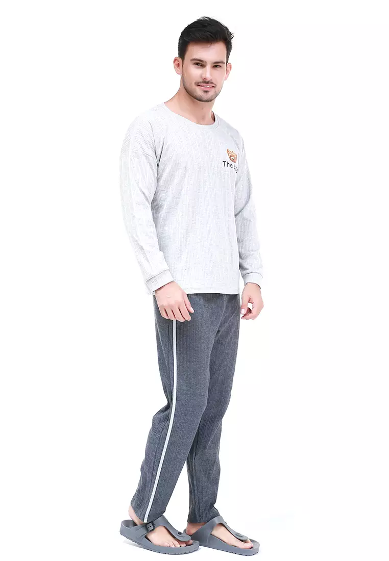 Klicin Setelan Baju Tidur Piyama Pria Bear One Set Sleepwear Pajamas Material Fabric ORIGINAL