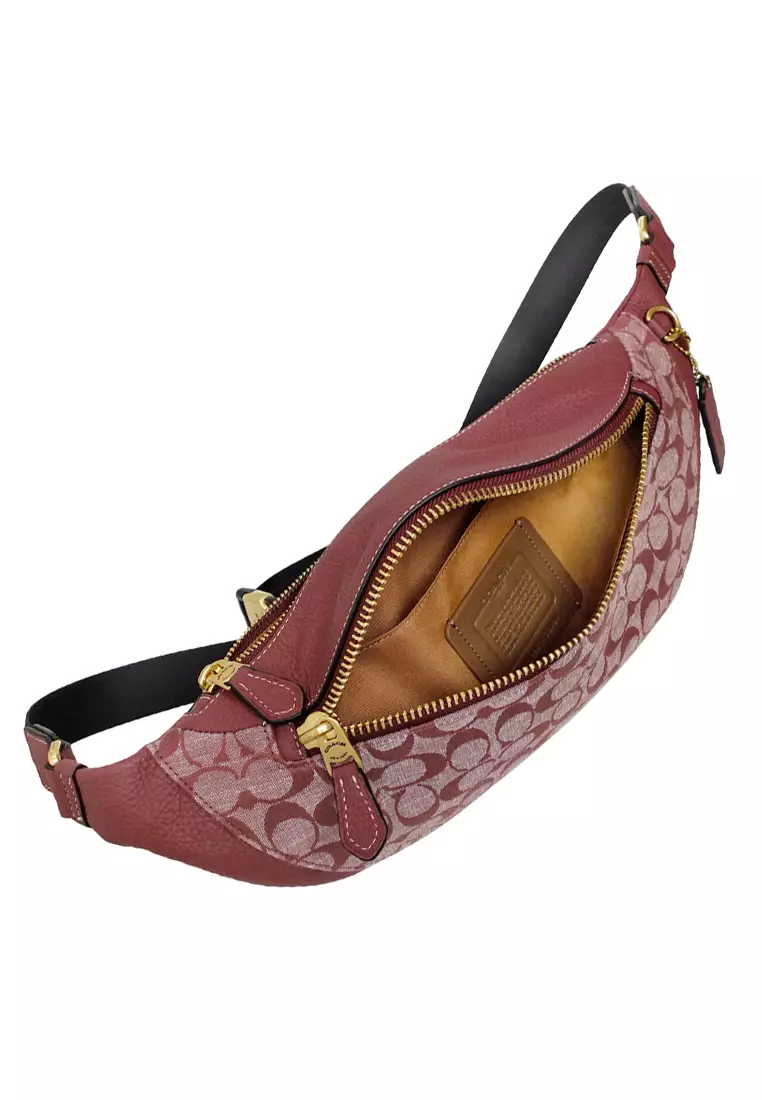 Mens Warren Belt Bag In Signature Chambray - Wine