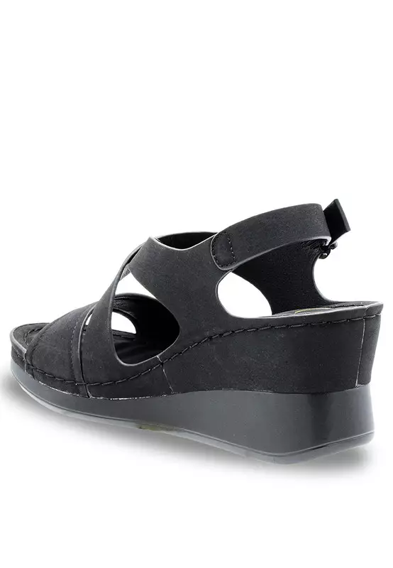Sling Back Faux Leather Strap Casual Sandals