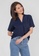 Plain B. blue Plain B. V-Neckline Short Sleeve Blouse Top 8269EAA2CCEF60GS_1