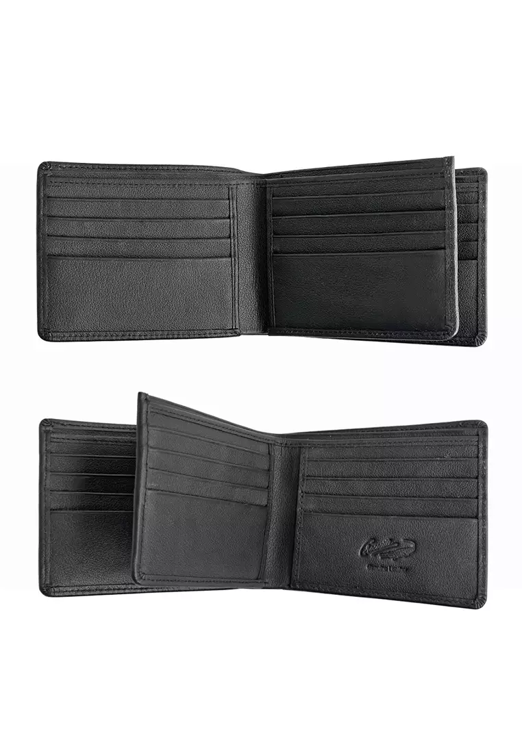 Crocodile H703DR Dompet Tri-fold Wallet Leather Kulit Original - Hitam