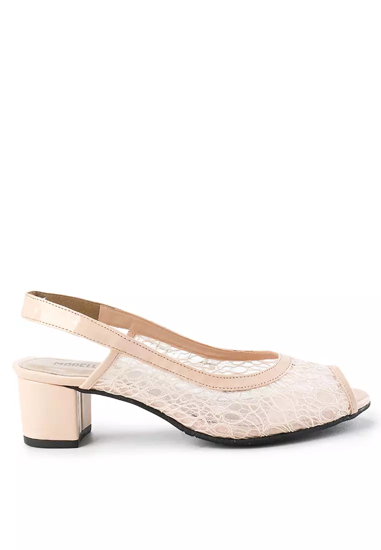 Beatrix Sepatu Sandal Wanita Mesh Hak Tahu 5  cm - Salem