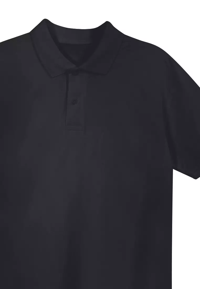 Men's Basic Plain Polo Shirt - Black