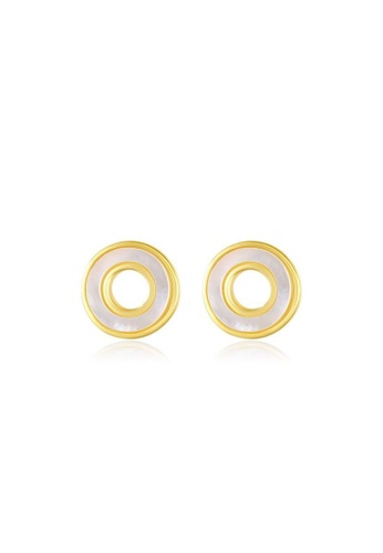 Rouse gold S925 Korean Geometric Stud Earrings 33BBBACCF02829GS_1