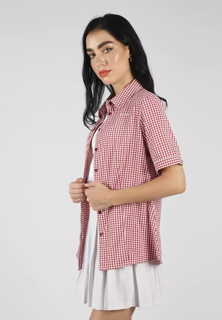 Kemeja Lengan Pendek Pierre Cardin Wanita Amara Spice Red