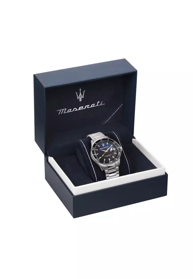 【2 Years Warranty】Maserati Sfida 44mm Blue Dial Men's Quartz Watch R8853140001 With Luminous Dial Hands
