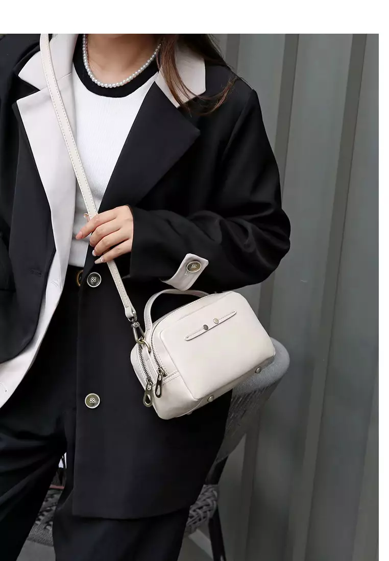 Fashion Top Layer Cowhide Shoulder Crossbody Handbag