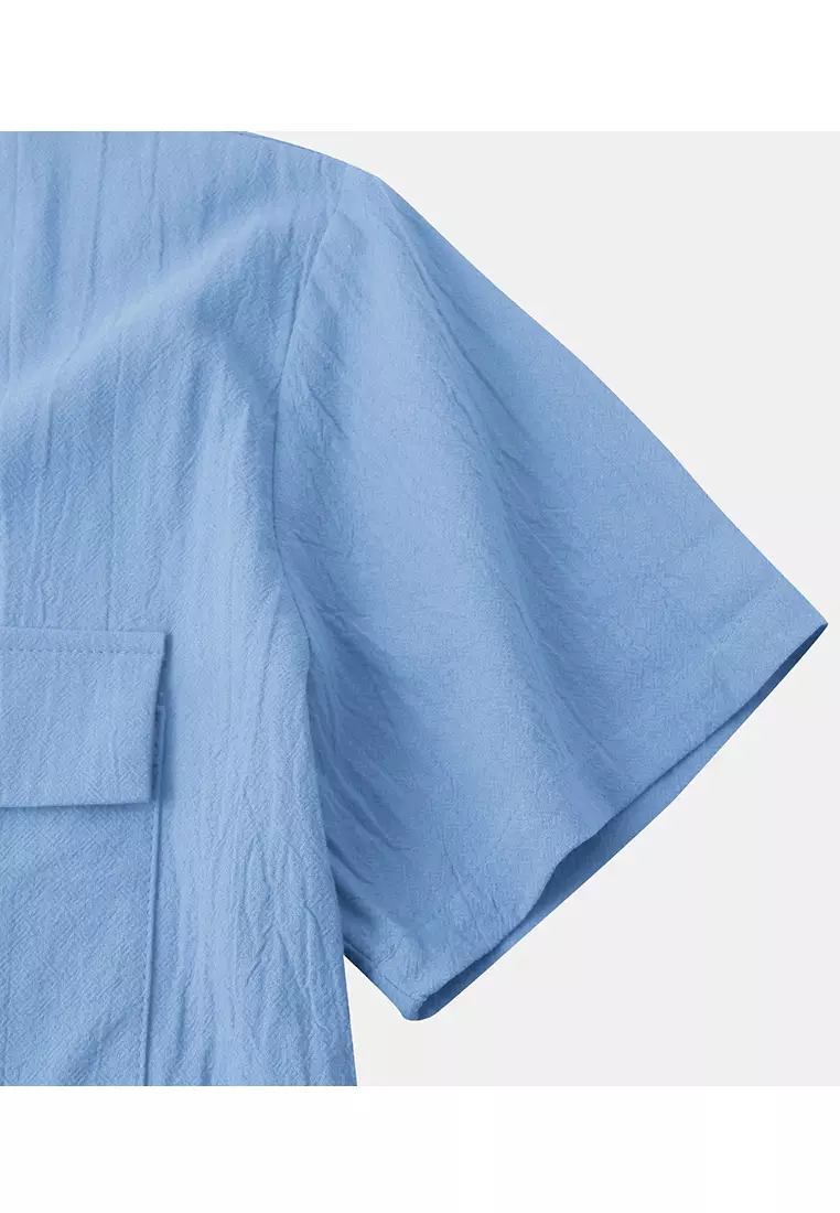 Loose Square-neck Linen Shirt YL-SKD01