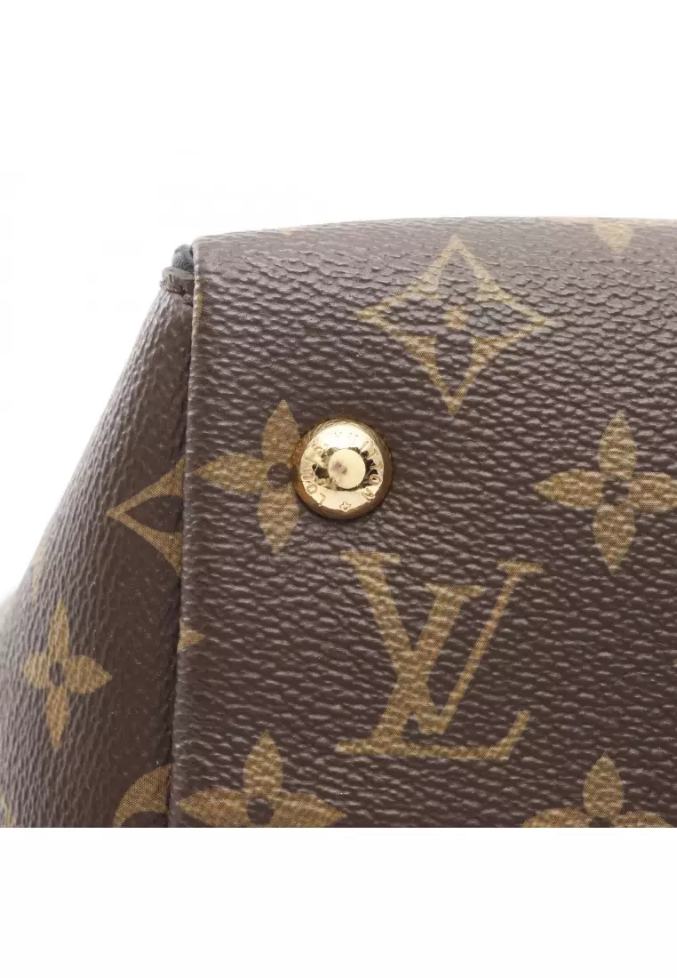 Pre-Loved Louis Vuitton Tournelle PM monogram Noir Handbag PVC leather Brown black 2WAY