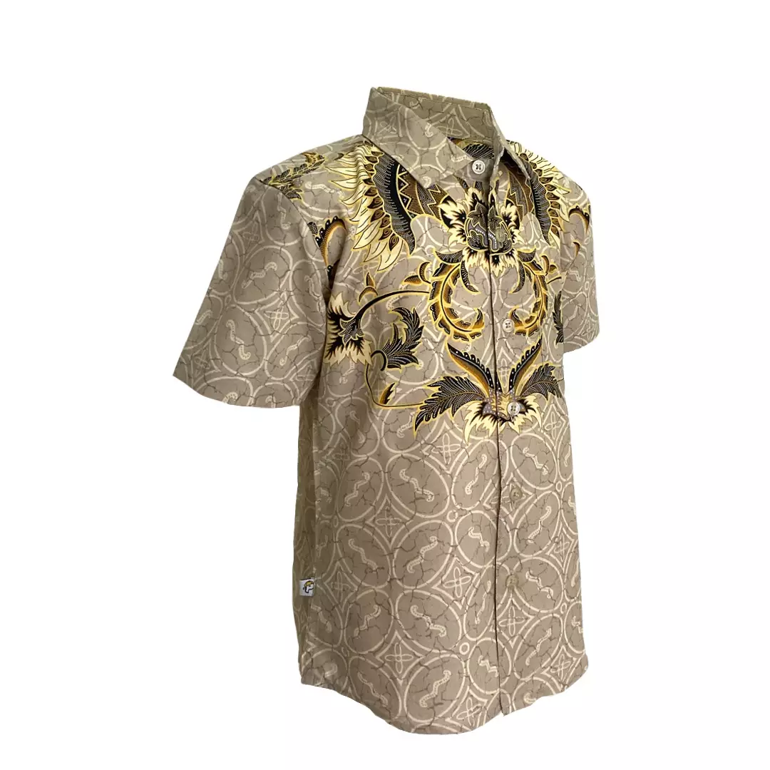 Pingu Kemeja Batik Anak Laki Laki Pendek Cream 93101332X