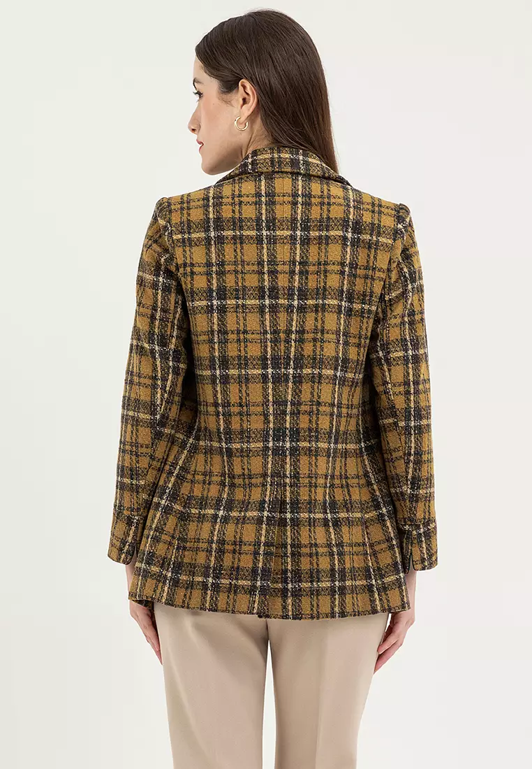 Woolen Plaid Coat