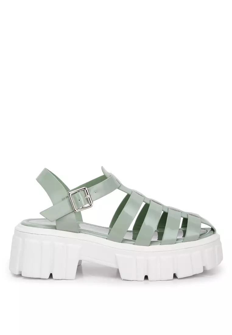 Discount on London Rag  shoes - SKU: Chunky Gladiator Sandals In Sage